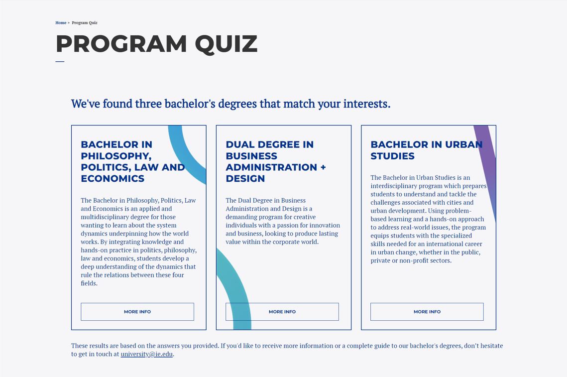 IE University Program Quiz